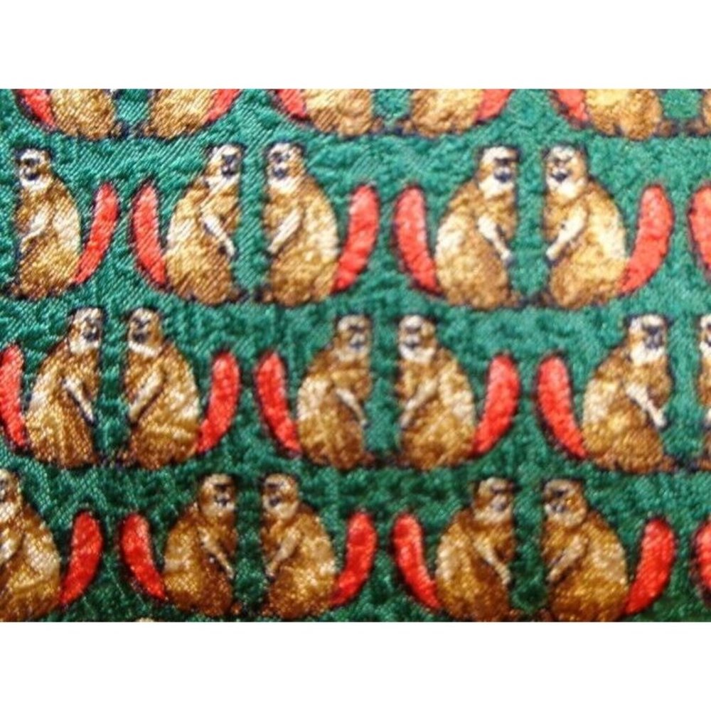 ESCADA ~MENS SILK DRESS SHIRT SUIT NOVELTY TIE ~ANIMAL PRINT MOTIF ~BEAVERS ~57"